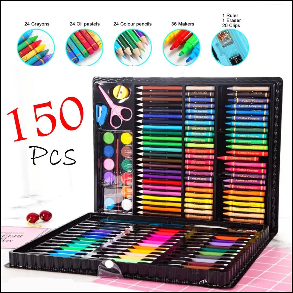 Colouring Kit Kids Art Set Stylish Artists Sketching & Painting Provides Sketch Coloring, Drawing, Painting