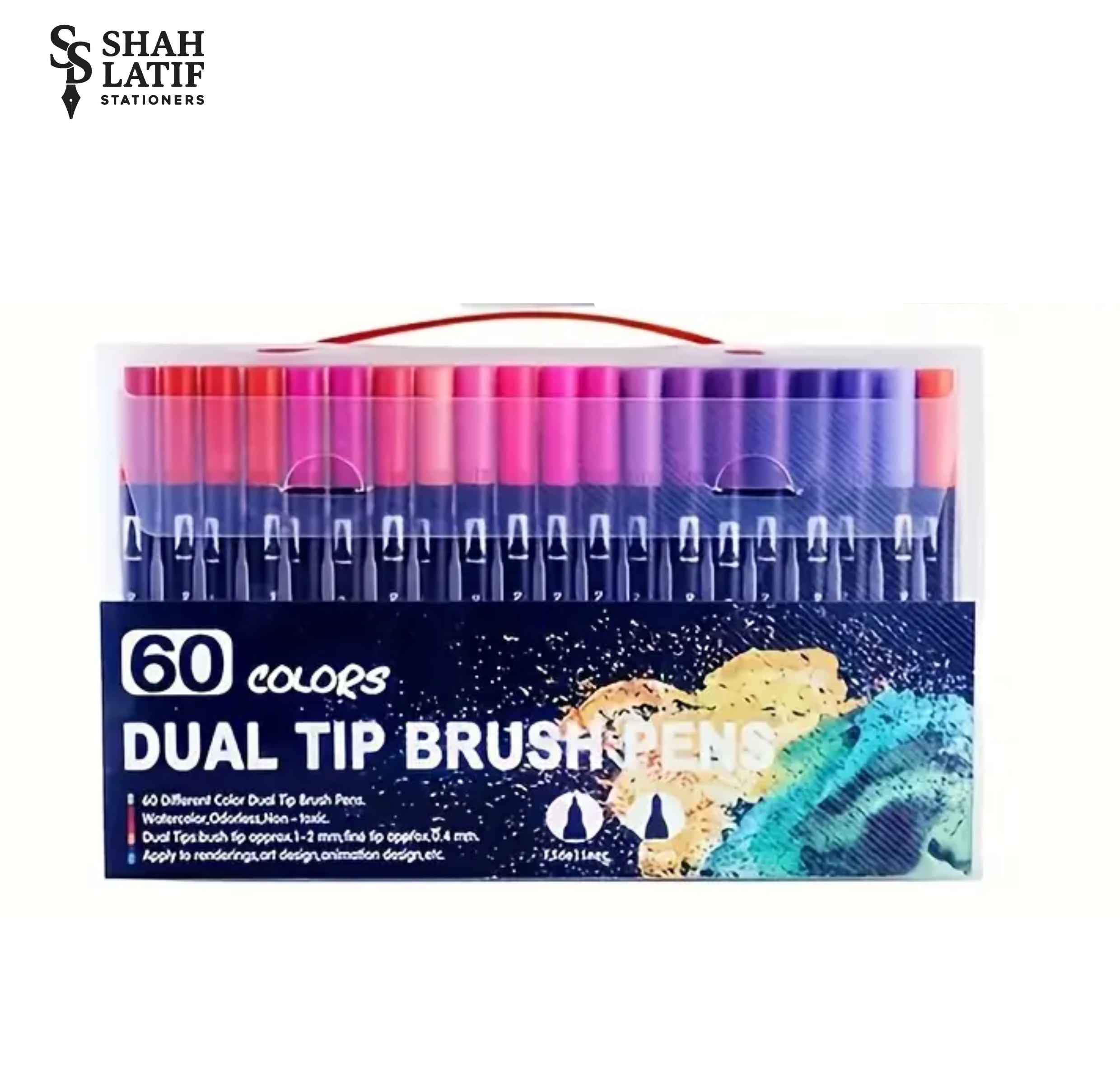 60 pcs Dual Tip Brush Art Markers, Flexible Brush & Fine Tip, for Adult Coloring, Bullet Journaling, Sketching
