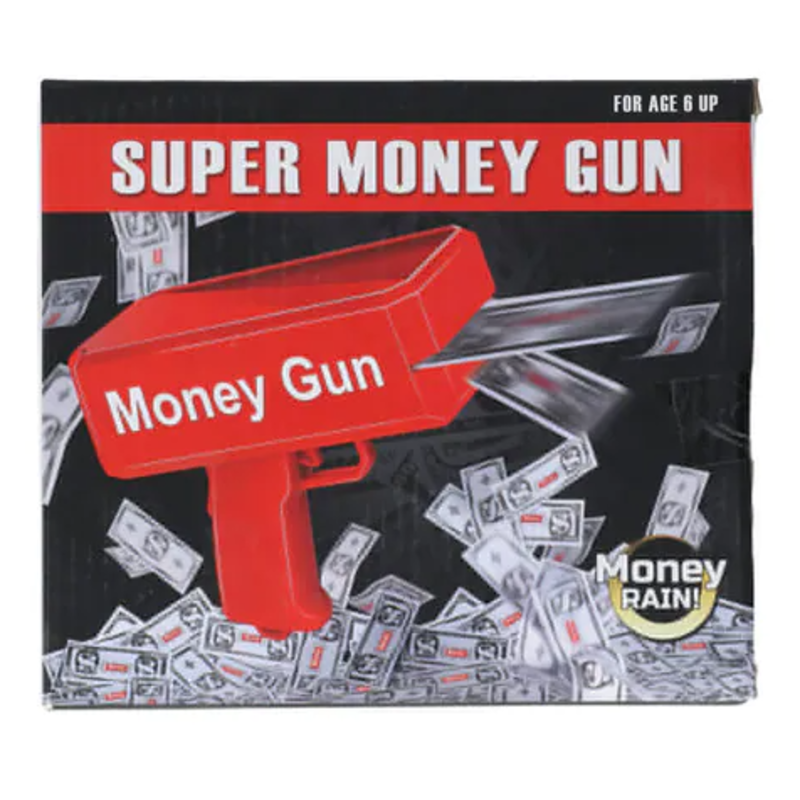 Rain Money Gun Paper Spray Machine Toy Gun Money Gun with 100 Pcs Play Money Cash Gun Party
