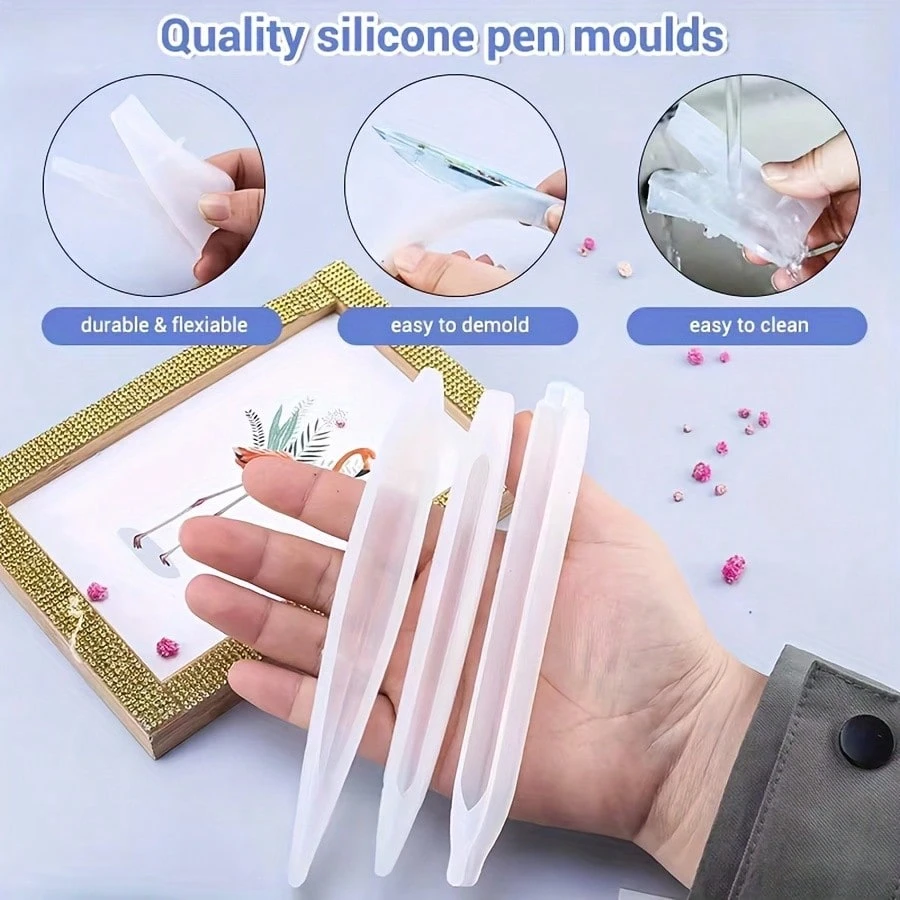Pen Shape Resin Mold Kit Pen Silicone Molds Epoxy Resin Molds Resin Casting Molds For DIY Resin Crafts Making - Ball Pen Silicone Mold for Epoxy Resin DIY