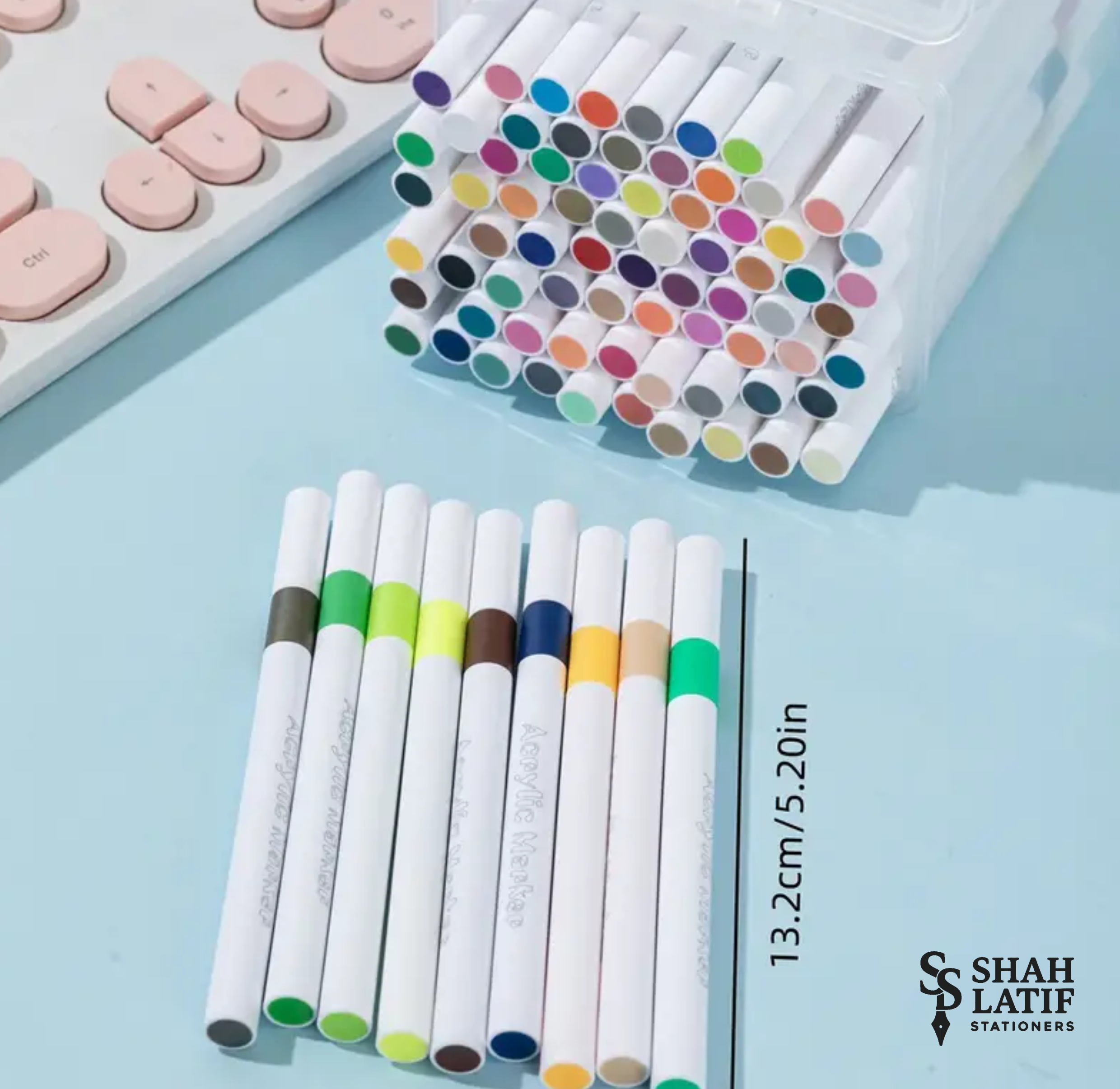 Acrylic Paint Marker Set, Portable Bucket Design, Art Supplies for Drawing, Painting, Marking, Coloring