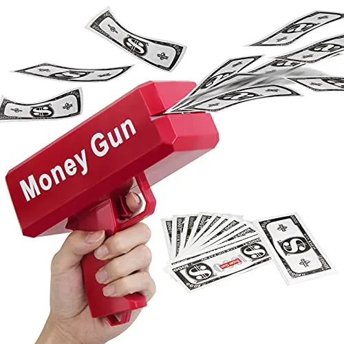 Rain Money Gun Paper Spray Machine Toy Gun Money Gun with 100 Pcs Play Money Cash Gun Party