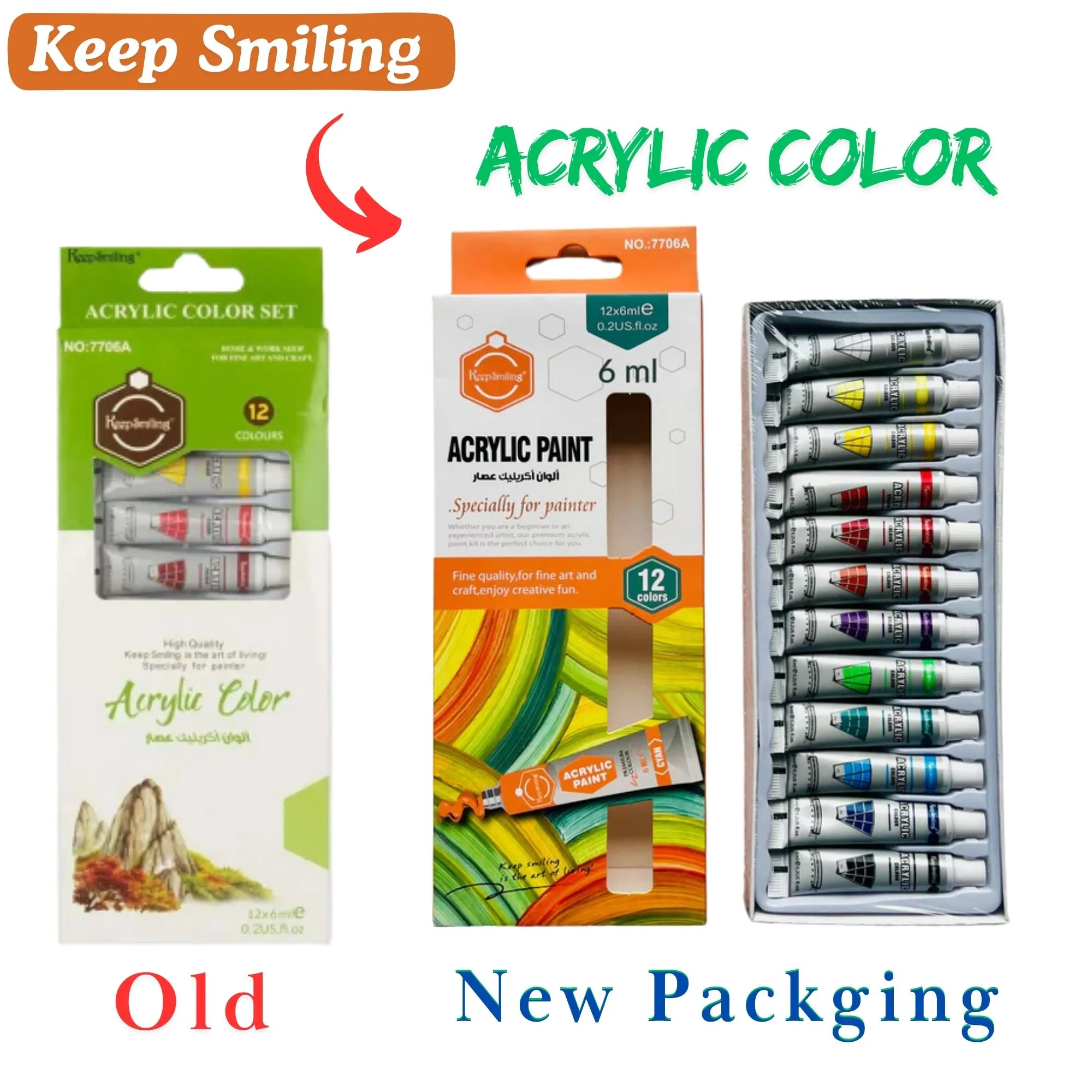 Acrylic Colour Paint Set (12 Colors) + Artist Brush Set — Perfect for Painting on Canvas, Paper & Sketchbooks Acrylic color