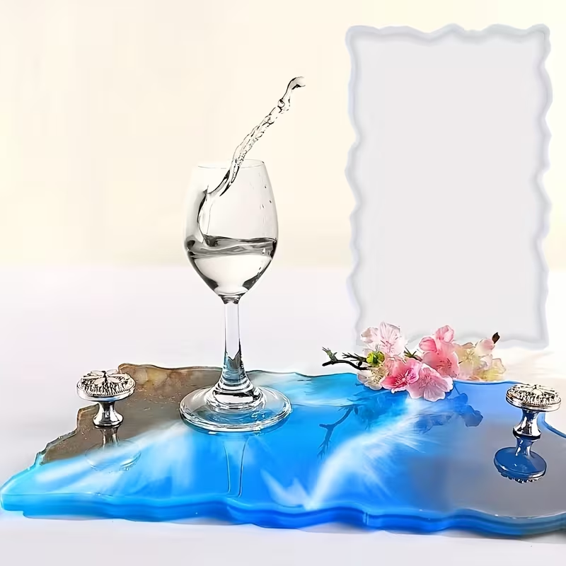 Large Resin Tray Mold And Coaster Molds for Resin Art Casting, Flower Shape Epoxy Resin Casting Molds for DIY, Home Decoration