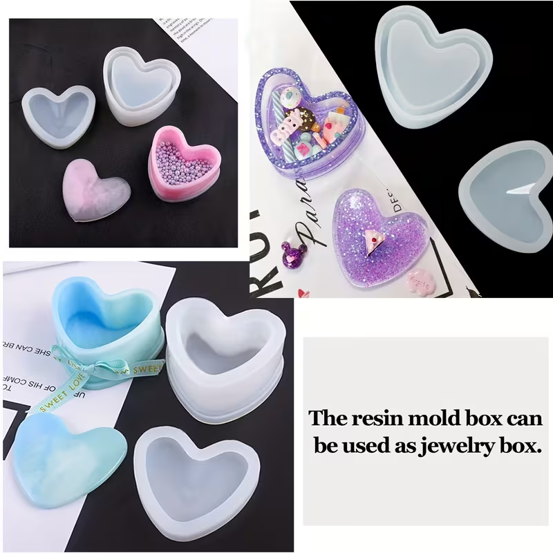 Resin Storage Box Mold | Jewelry Box Resin Silicone Mold with Lid | Best for Epoxy, Polymer Clay, Concrete Cement, DIY Craft, Candles | Available in 2 Different Styles