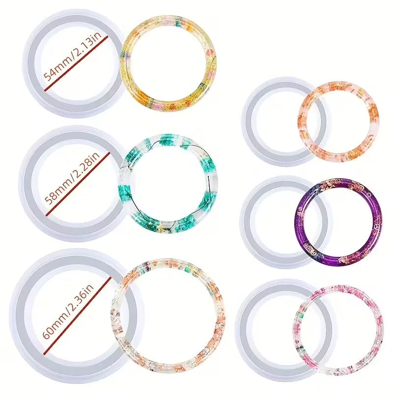 Resin Bangle Mold Set (Pack of 4 Different Size) | Silicone Resin Mold