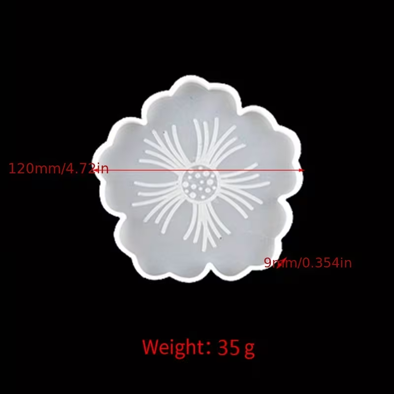 Large Resin Tray Mold And Coaster Molds for Resin Art Casting, Flower Shape Epoxy Resin Casting Molds for DIY, Home Decoration
