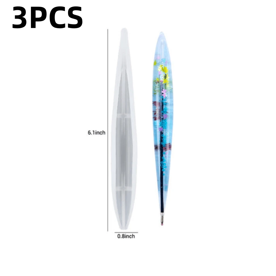 Pen Shape Resin Mold Kit Pen Silicone Molds Epoxy Resin Molds Resin Casting Molds For DIY Resin Crafts Making - Ball Pen Silicone Mold for Epoxy Resin DIY