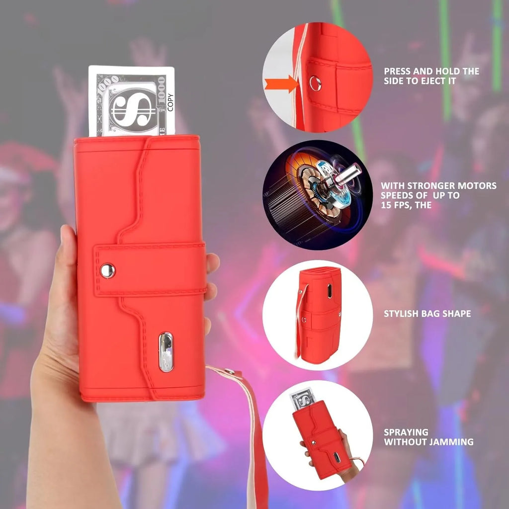 Rain Money Gun Paper Spray Machine Toy Gun Money Gun with 100 Pcs Play Money Cash Gun Party
