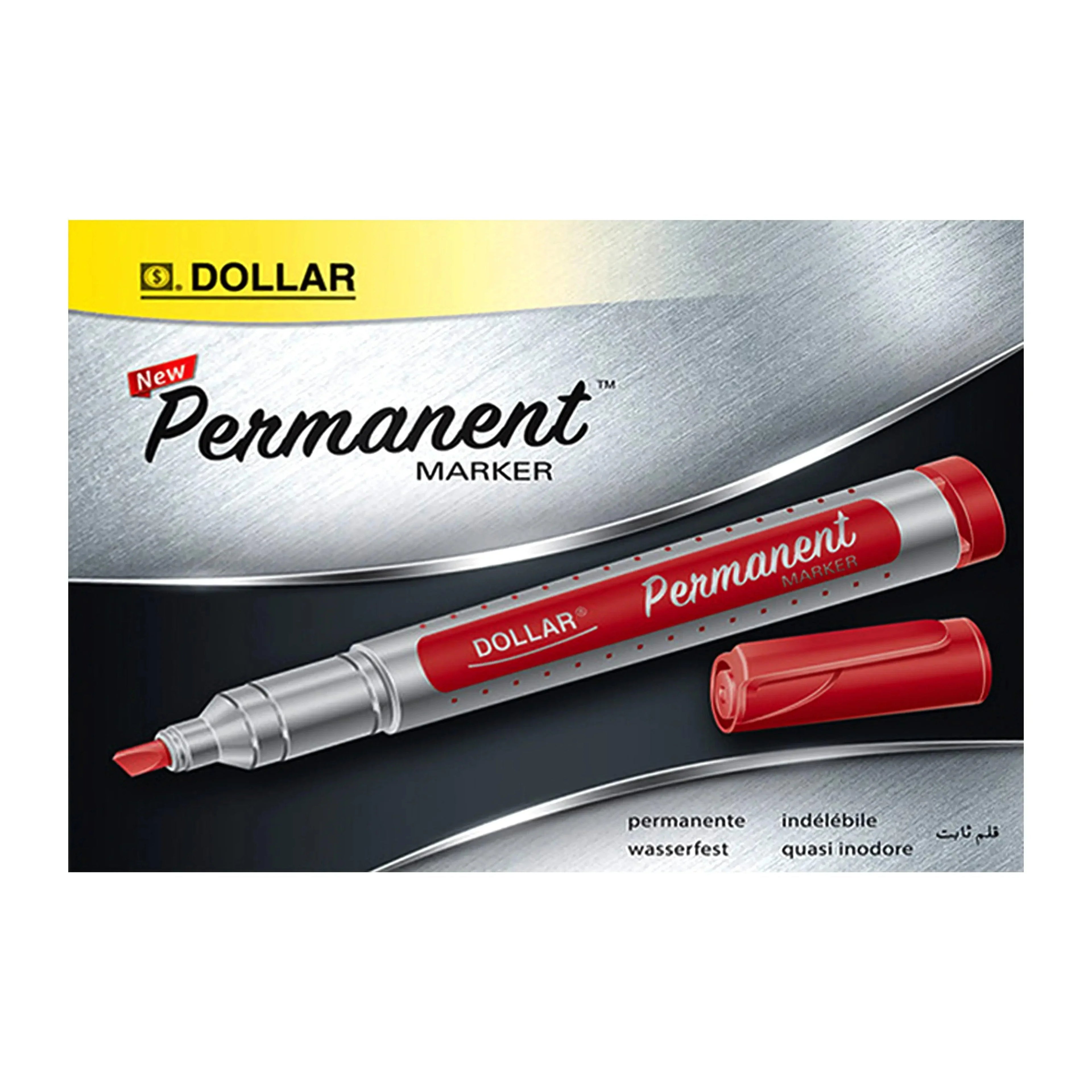 Dollar Round Tip Permanent Marker 2mm Red [RS][1Box]