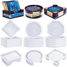 Coaster & Holder Silicone Mold Set – 9pcs (Square, Round & Octagon)