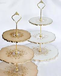 3-Tier Scalloped Cake Stand Silicone Mold Set – Gold Hardware Included