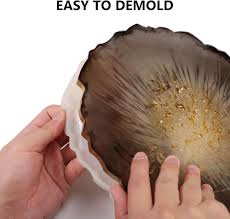 Scalloped Edge Geode Coaster Silicone Mold – Round Agate Style
