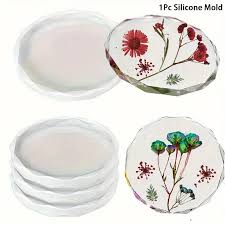 Faceted Coaster Silicone Mold Set – Round & Octagon (4pcs)
