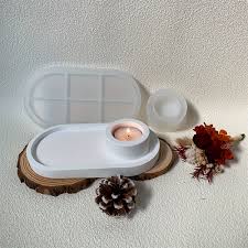 2pcs Silicone Resin Mold Set – Oval Tray & Striped Round Box
