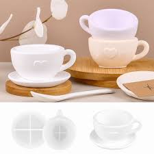 Tea Cup & Saucer Silicone Mold with Heart Detail
