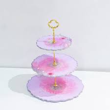 3-Tier Scalloped Cake Stand Silicone Mold Set – Gold Hardware Included