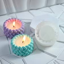 Braided Knit Texture Candle Silicone Mold – Round